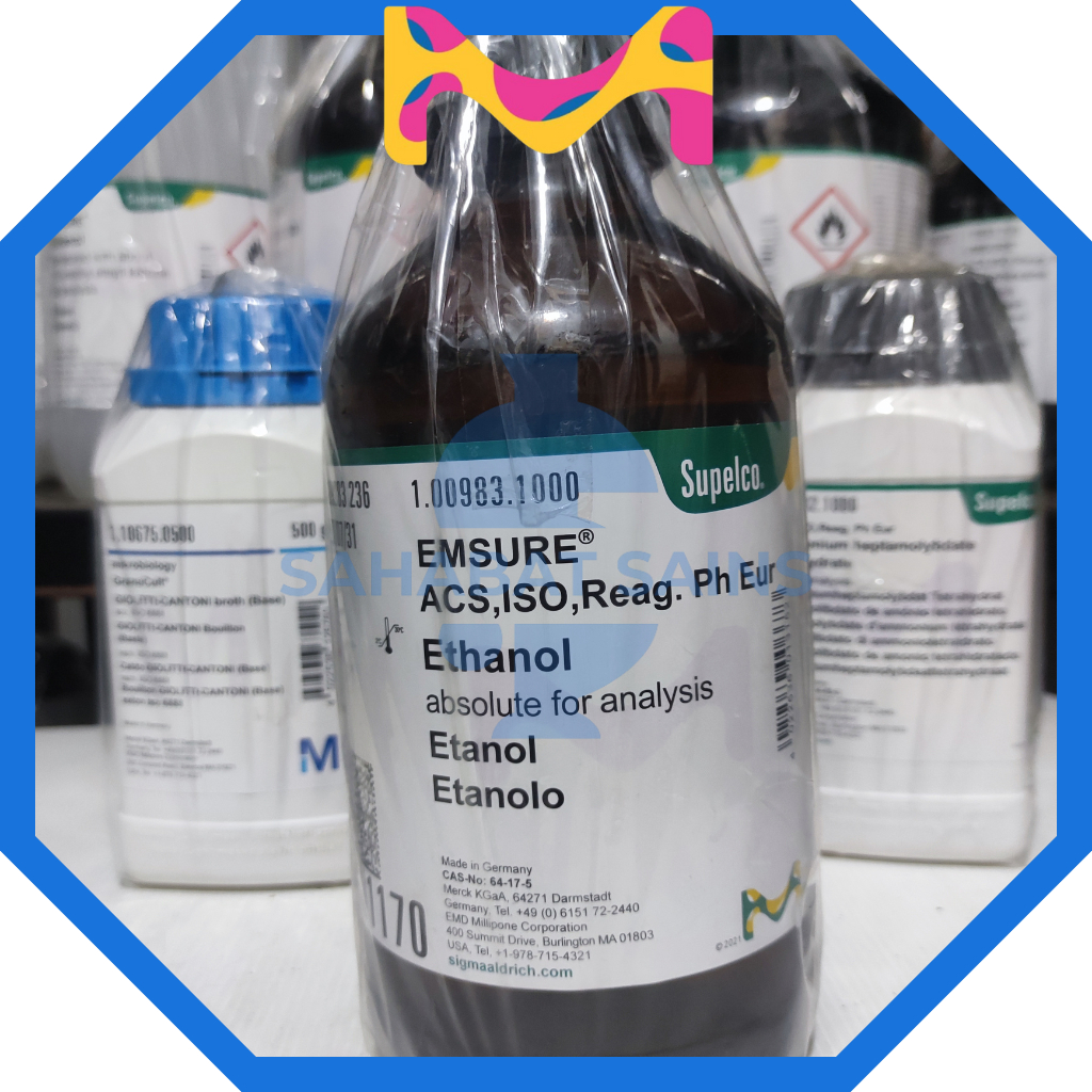 Etanol 1 Liter Pro Analis / Alcohol Analis 100983 / Ethanol Absolute / Alcohol 99,9% Original