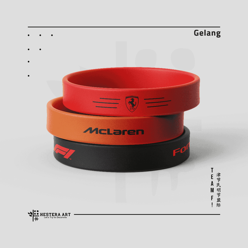 Gelang F1 Formula 1 Bracelet F1 Gelang Karet Bahan Silicone Rubber  | Merchandise F1 Team F1
