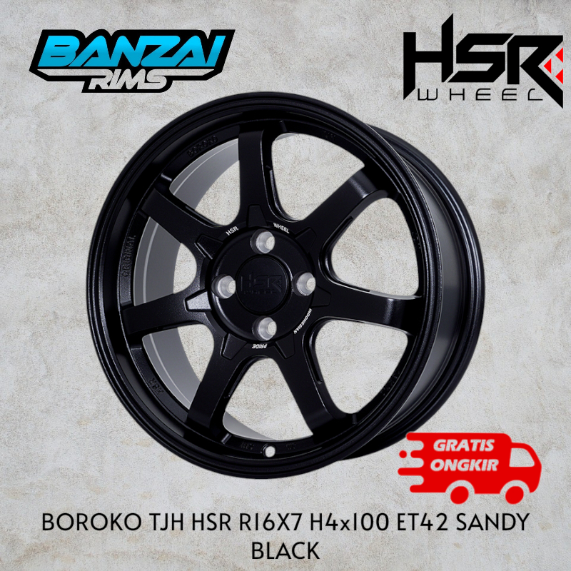 pelek/velg racing hsr boroko tjh ring 16 lubang 4x100 /velg racing model palang ring 16
