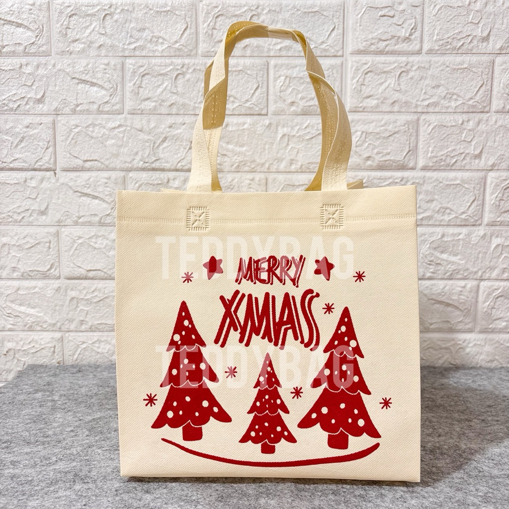 TAS HAMPERS NATAL 25x25x25 | GOODIE BAG NATAL | KANTONG NATAL | GOODIE BAG CHRISTMAS | TAS KAIN UNTU