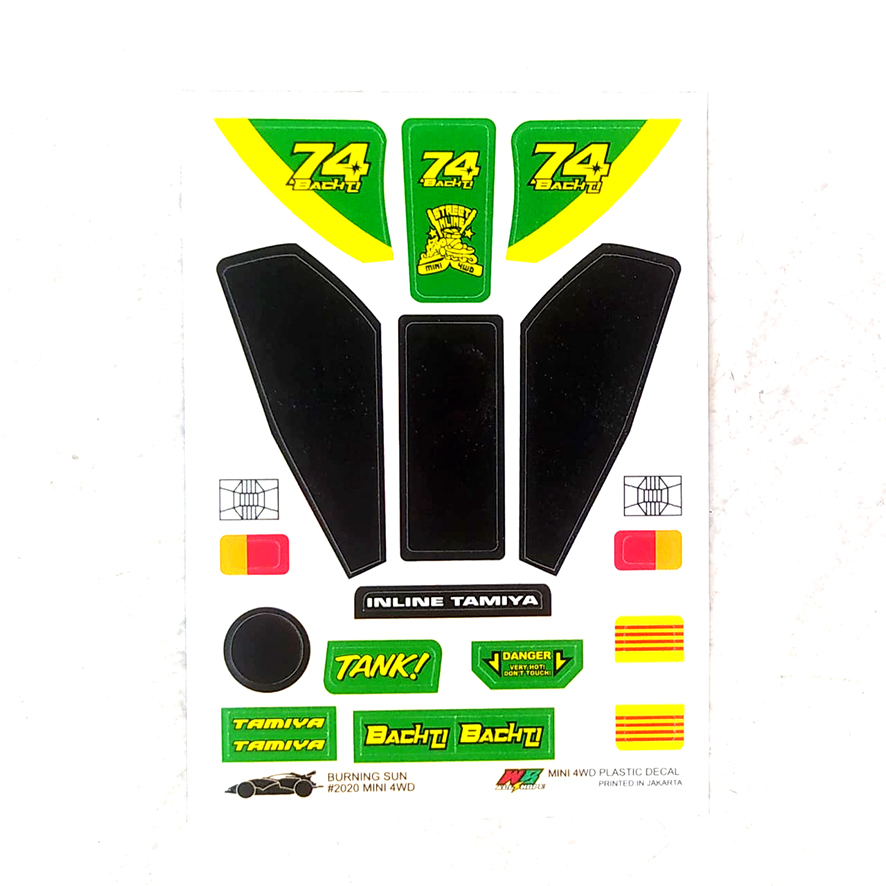 Stiker Burning - Sun Bachti - Body Hijau Kombinasi Kuning - Glossy