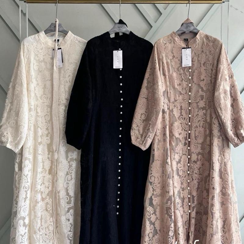 Orenji Gamis Lafreya Desire gamis kondangan mewah Brukat viral