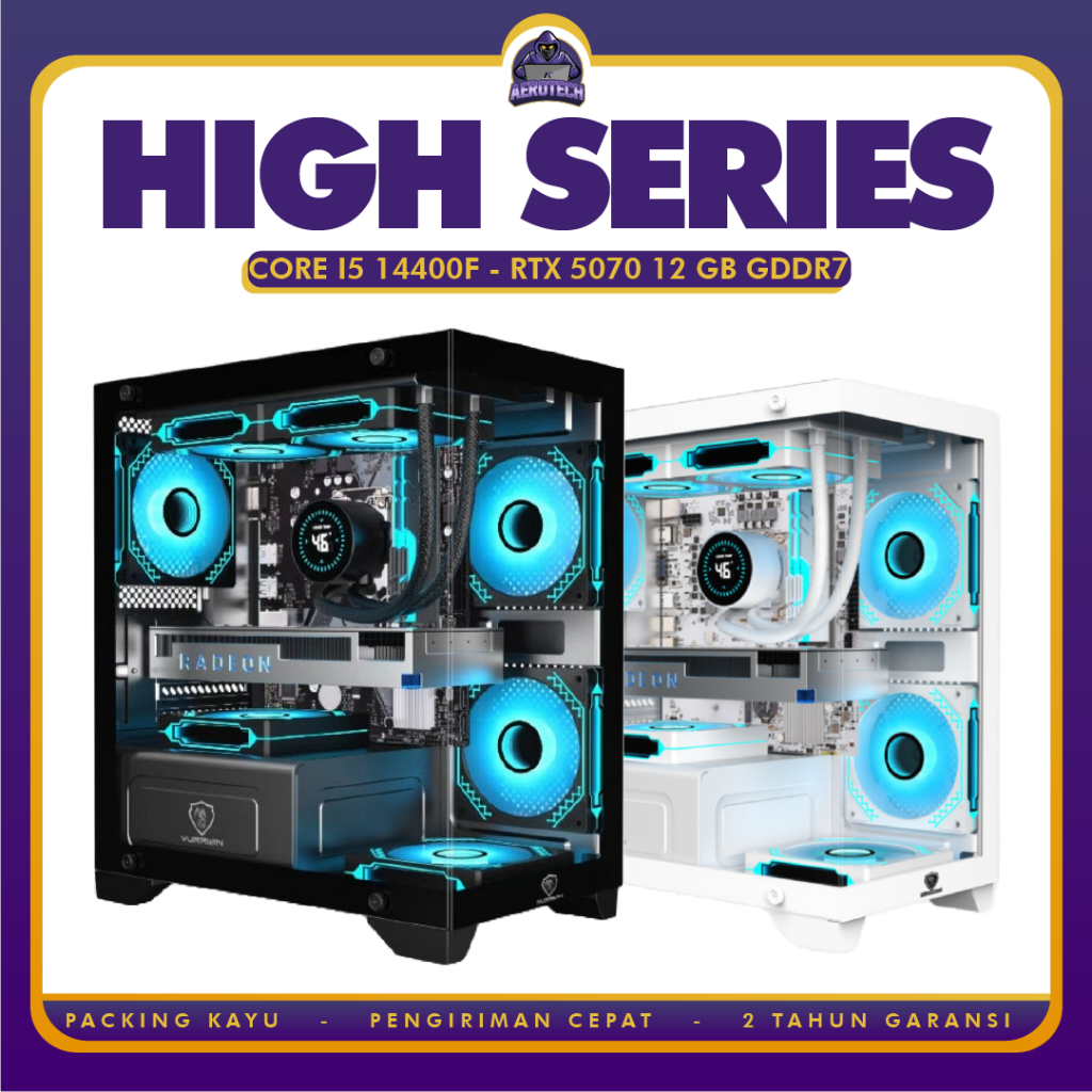 AEROTECH HIGH PC RAKITAN GAMING INTEL CORE I5 14400F GEN 14 | RAM DDR5 32 GB | VGA RTX 5070 12 GB GD