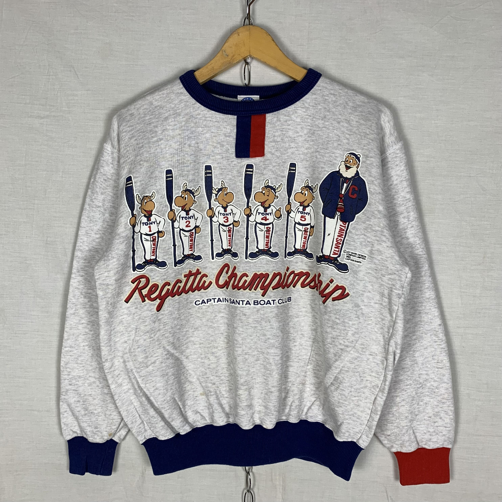 Vintage Captain Santa Club Cartoon Sweater Crewneck