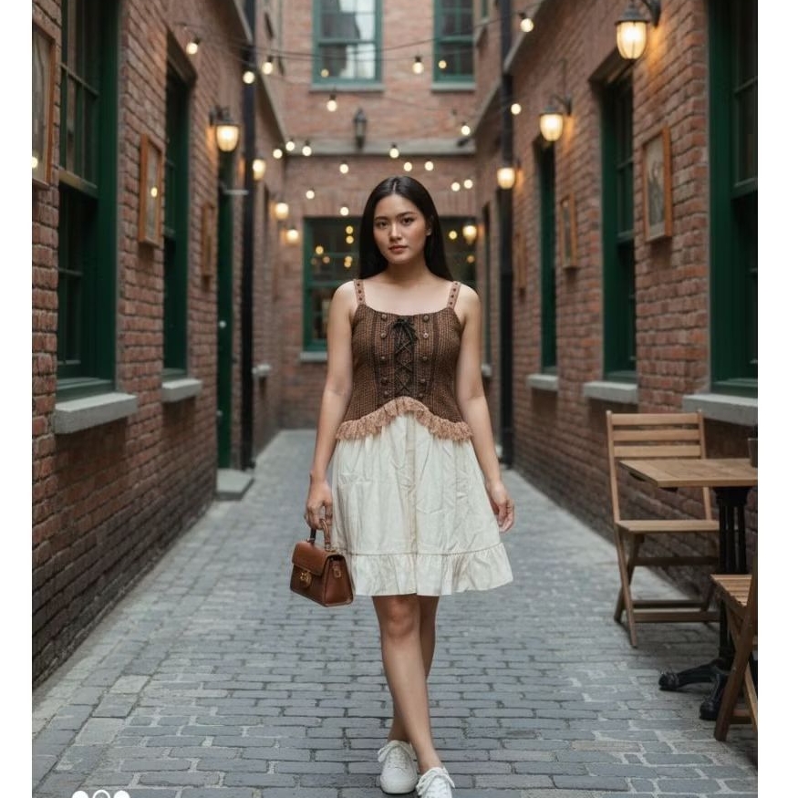 JSK Dress Axes Femme tweed combination