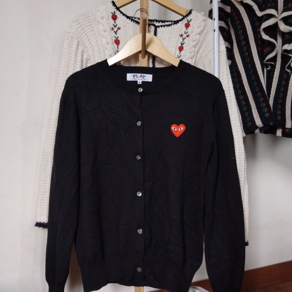 CARDIGAN CDG PLAY BLACK