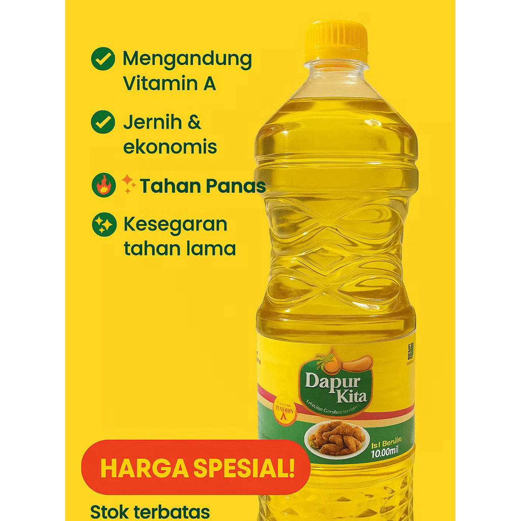 Minyak Goreng Dapur Kita 1 Liter – Jernih, Tahan Panas, dan Ekonomis