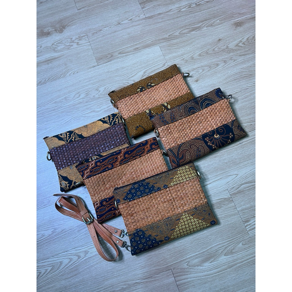 Tas Wanita Clutch Wanita Floriana Series Elegan Tas Kulit Clutch Kulit Handmade Murah Custom Sertija