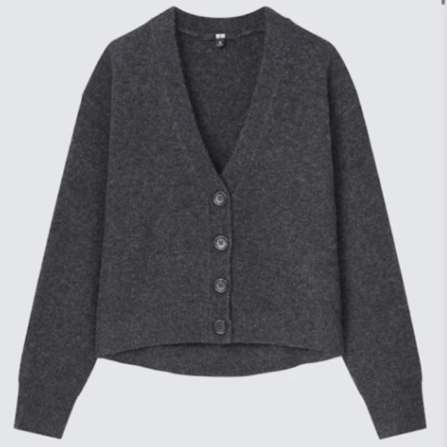 Uniqlo Souffle Yarn V-Neck Cropped Cardigan