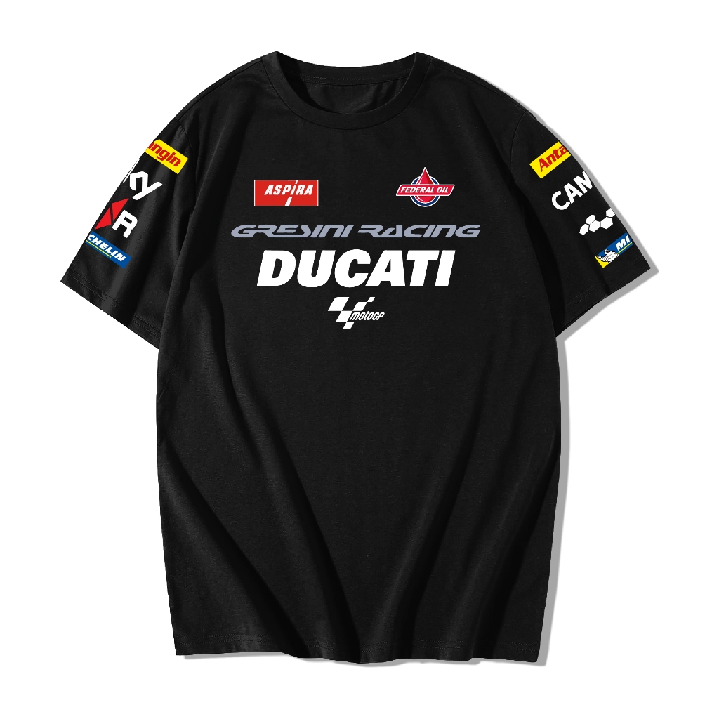 Tshirt Kaos Baju Ducati Moto Gp x Aprilia Moto Gp Katun Combed Premium Unisex