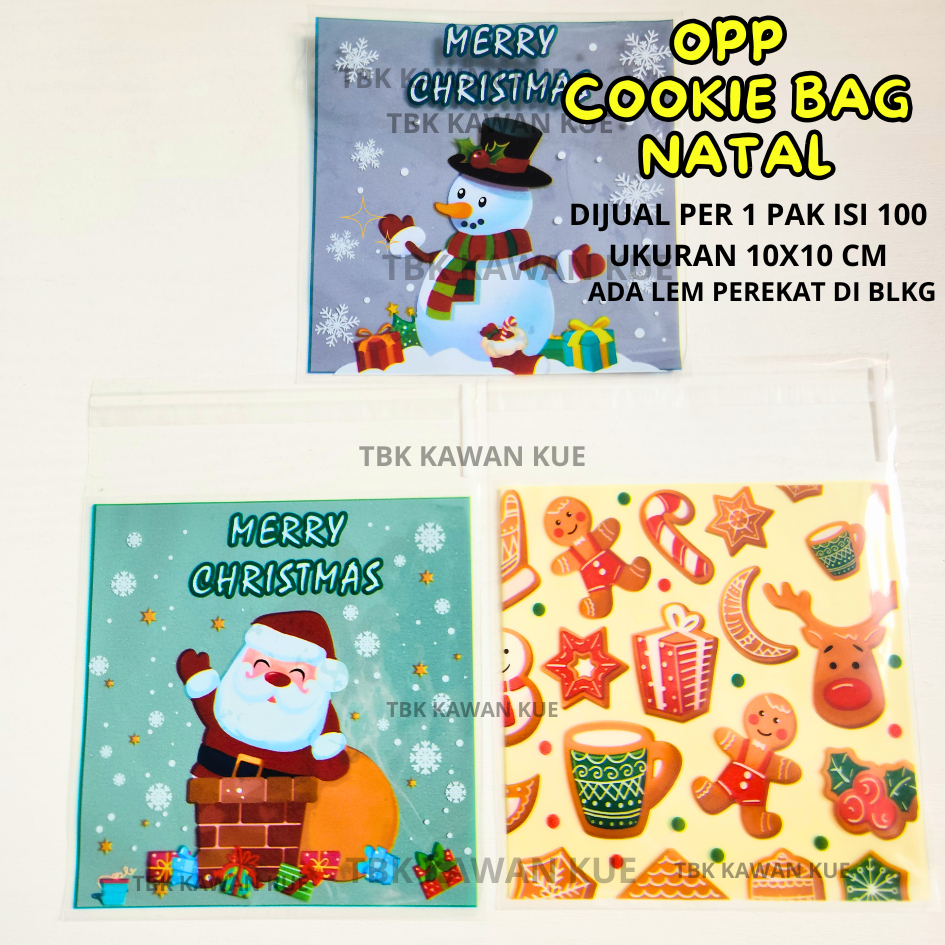 Opp Cookie Bag Tema Natal/Cookie Bag Chrismast