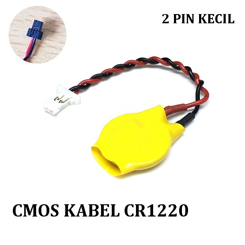 Baterai CMOS Laptop CMOS Kabel Socket  2 pin Baterai Lithium CR2032 CR1220
