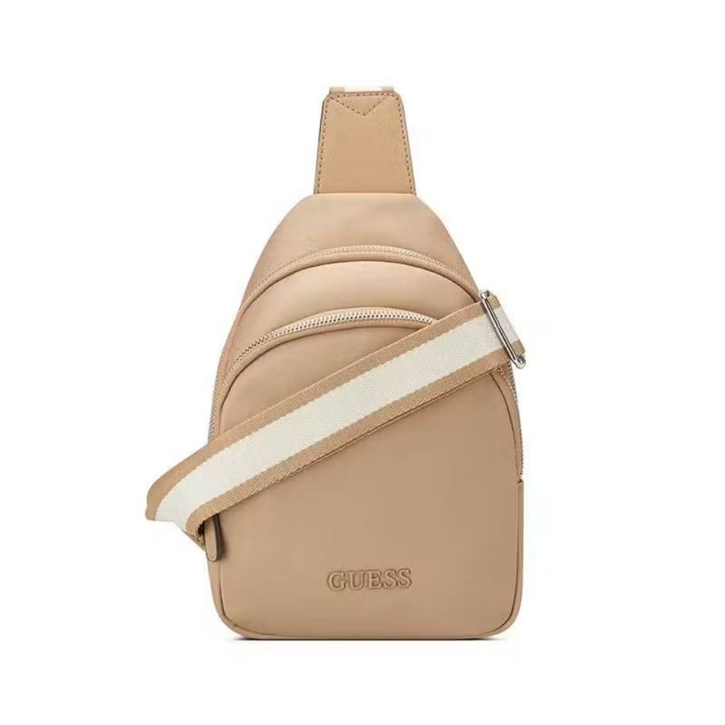 Tas Guess Benfield Mini Sling Bag - Tan Authentic 100%