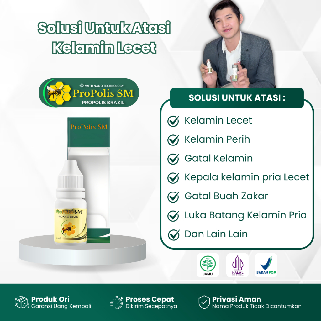 Propolis SM Untuk Kelamin Lecet Perih Gatal Kelamin Kepala Kelamin Lecet Gatal Buah Zakar Gatal Pada