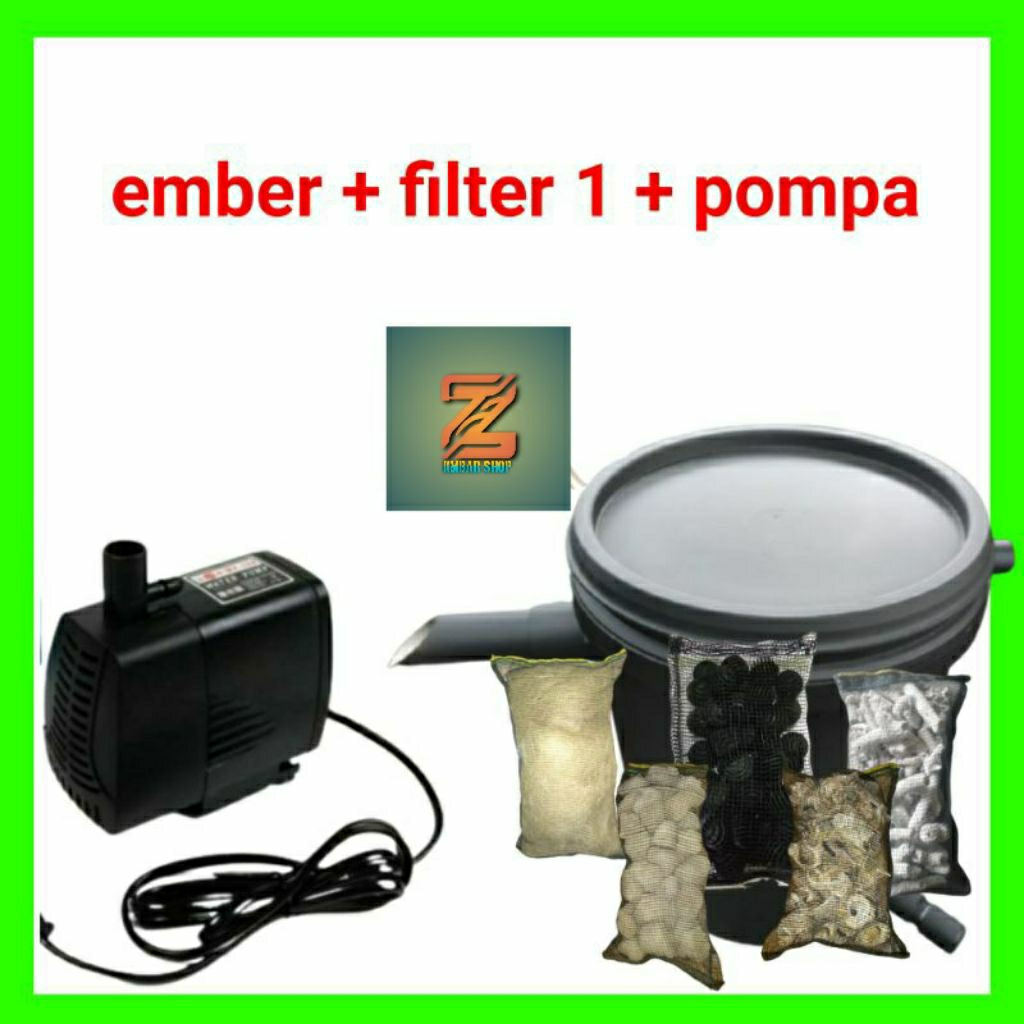 Filter ember kolam ikan koi 25kg sistem vortex full set plus pompa
