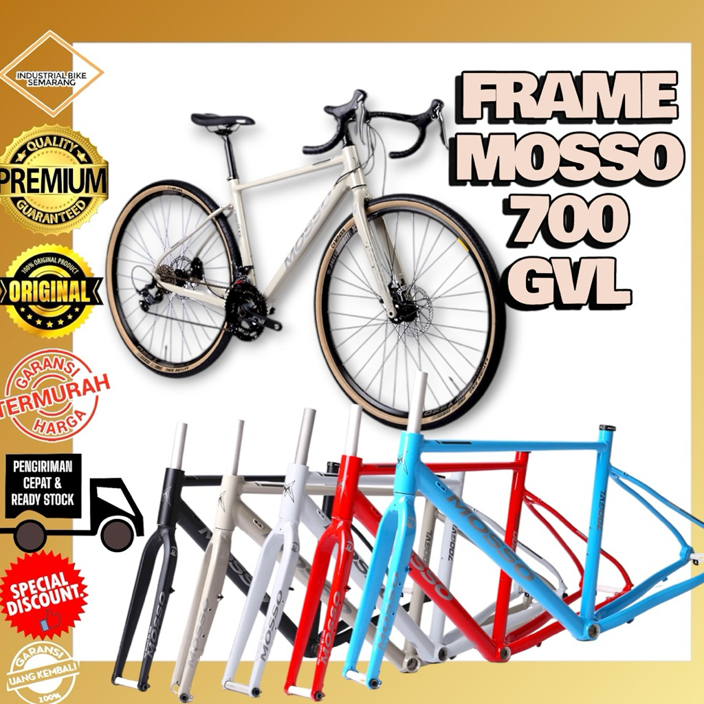 ( ORIGINAL ) FRAME MOSSO 700GVL Rangka Sepeda Balap Roadbike Road Bike Gravel Alloy Termurah