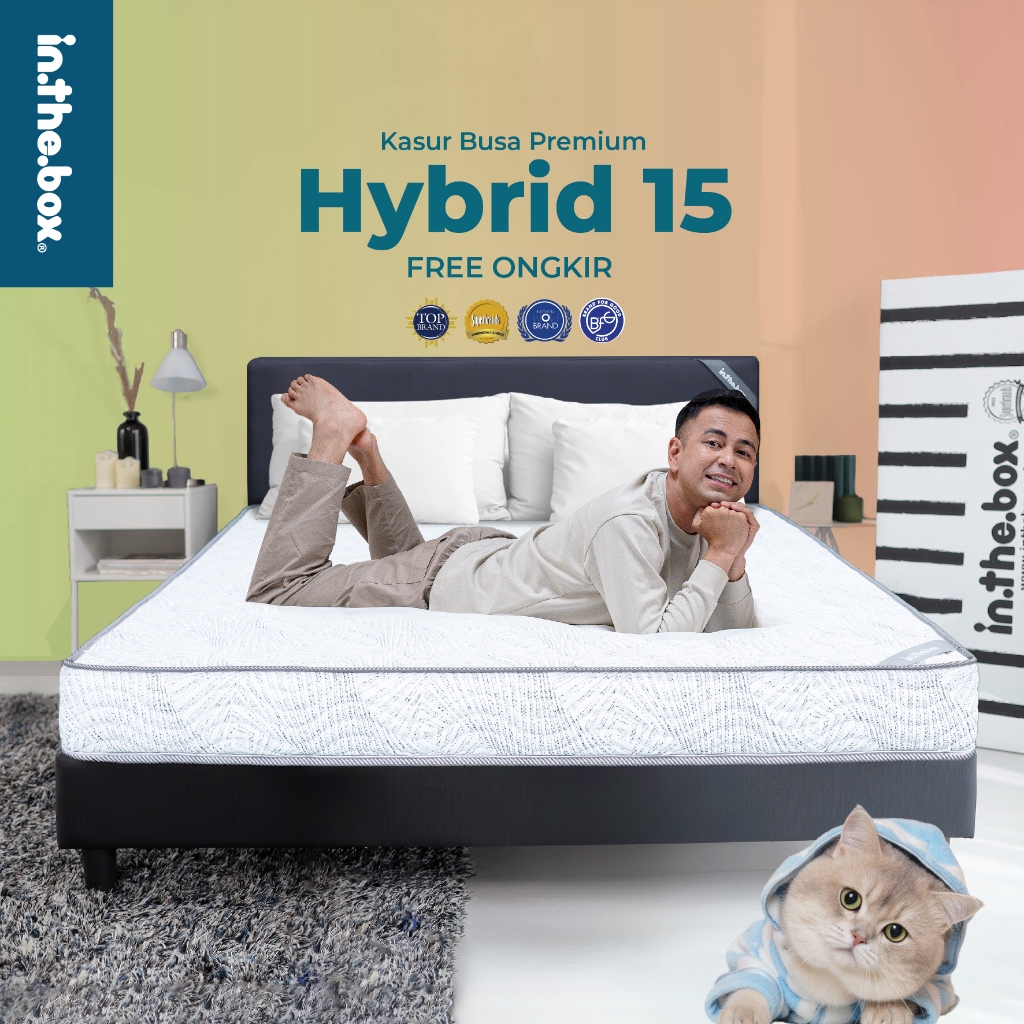 Kasur Busa Berkualitas IN THE BOX HYBRID 15 - FREE Bantal | Ukuran 90x200, 100x200, 120x200, 140x200