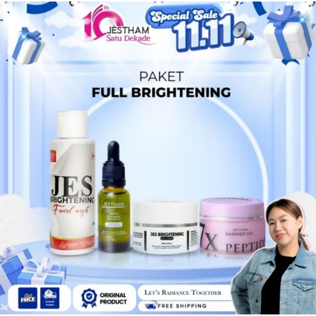 Paket Full brightening Jestham Mencerahkan Wajah Skincare