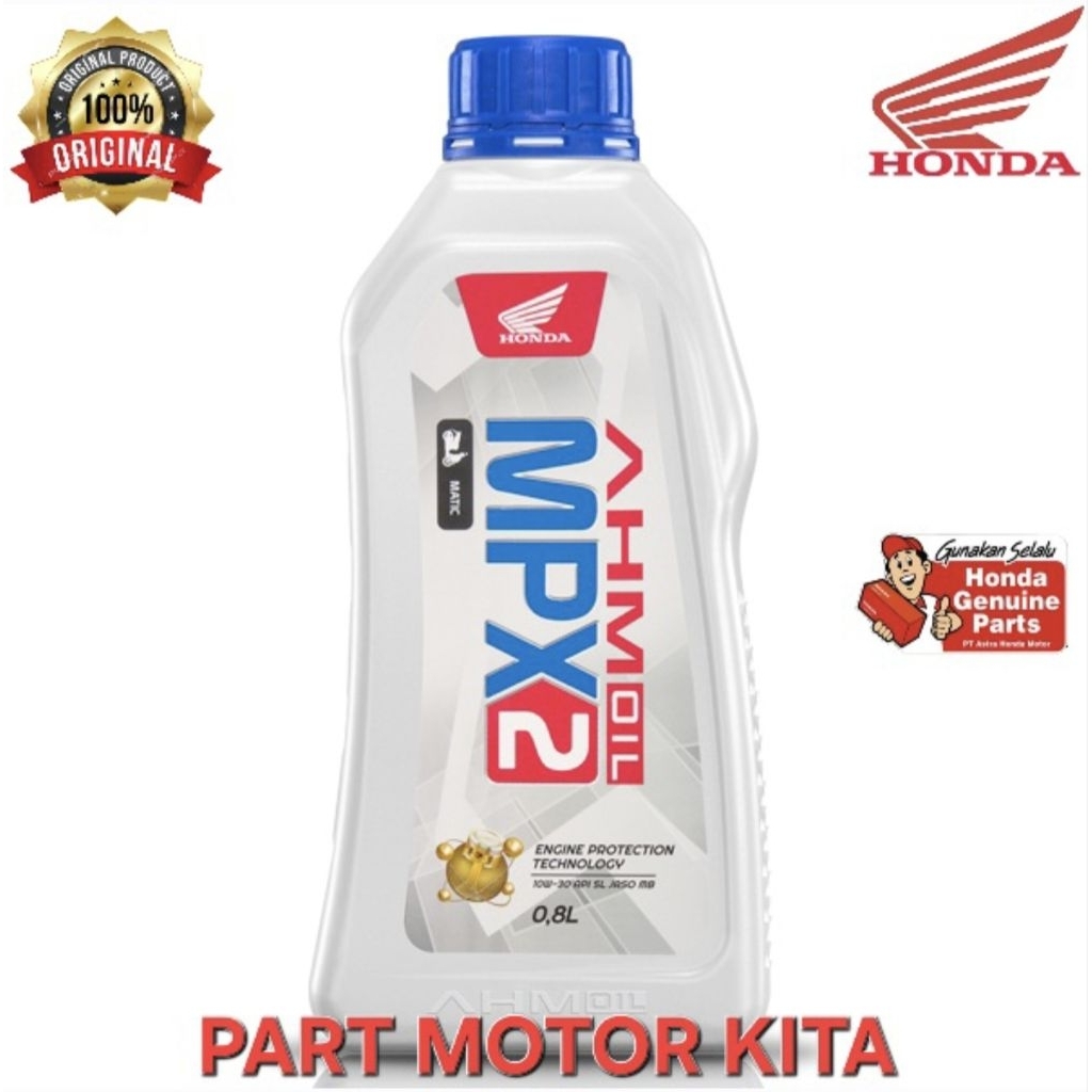 08232M99K0LN5 Oli Motor Honda AHM Oil MPX2 - SLMB 0.8 L Original Ada Barcode