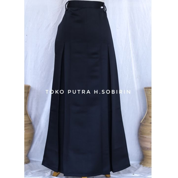 ROK SPAN HITAM SMP rempel 2 didepan - Rok Hitam Anak SMP Bahan Premium Licin - Rok Seragam Sekolah