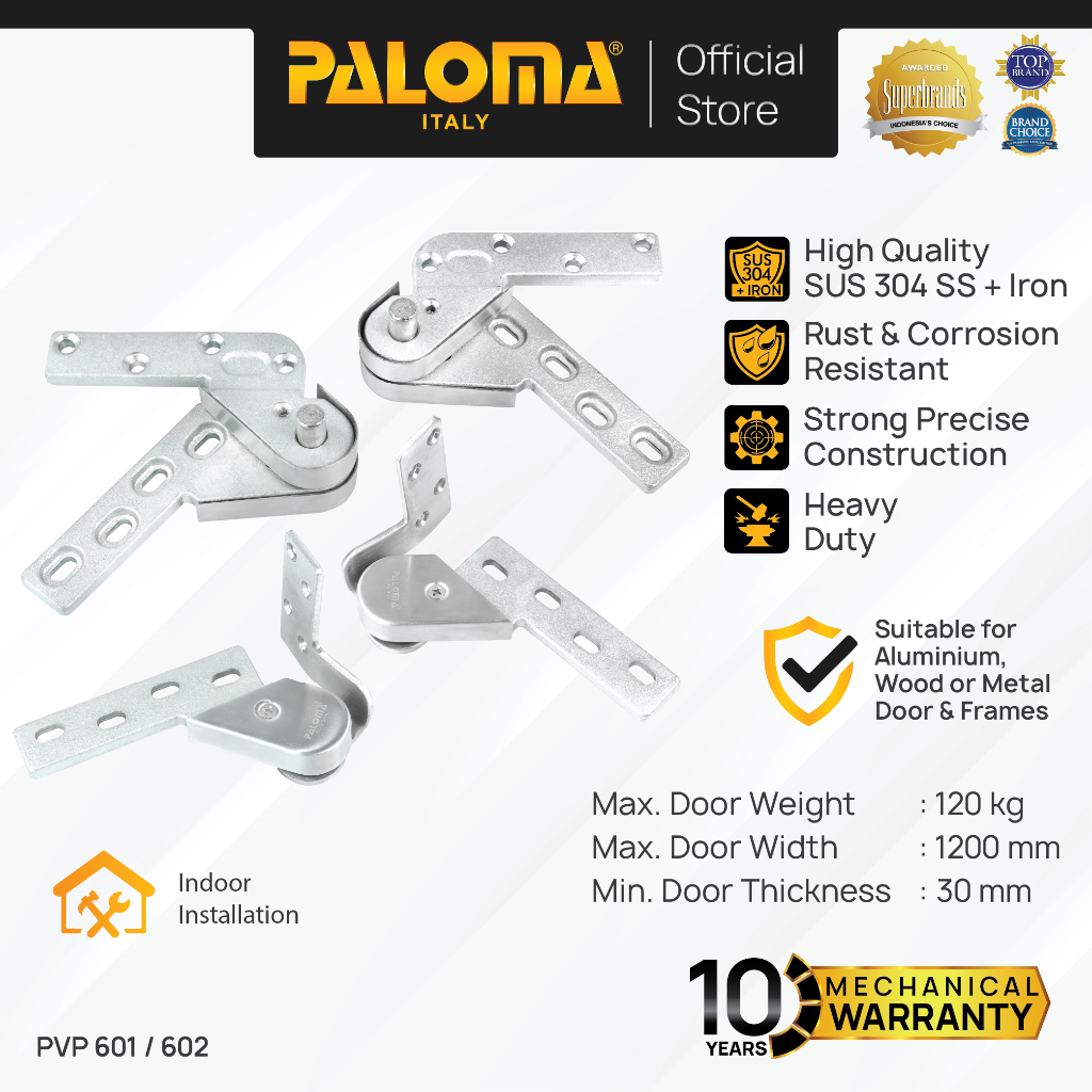 PALOMA Engsel Pintu Hinge Pivot Putar Offset Aluminium Kayu PVC Hinges Door Stainless Steel SUS 304 