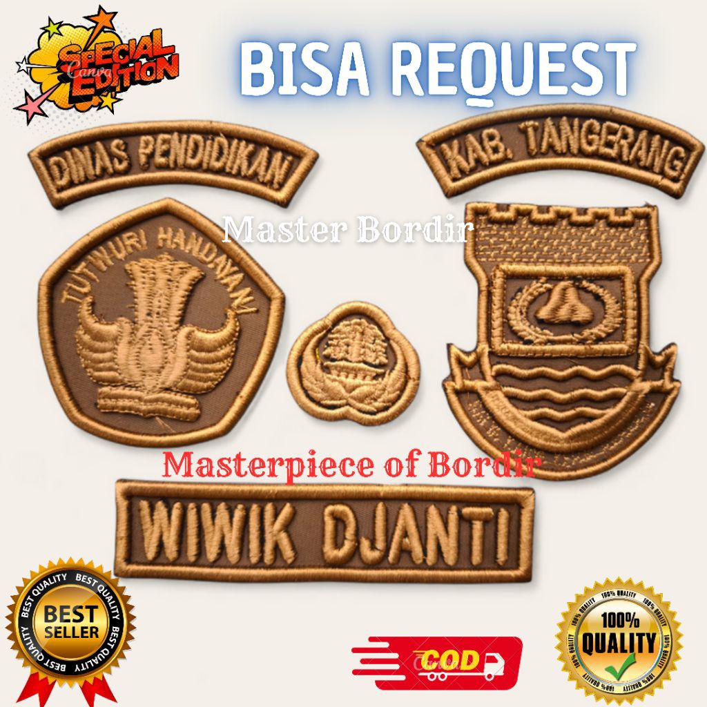 SPESIAL BORDIR TIMBUL DINAS PENDIDIKAN [FULL PUTIH]