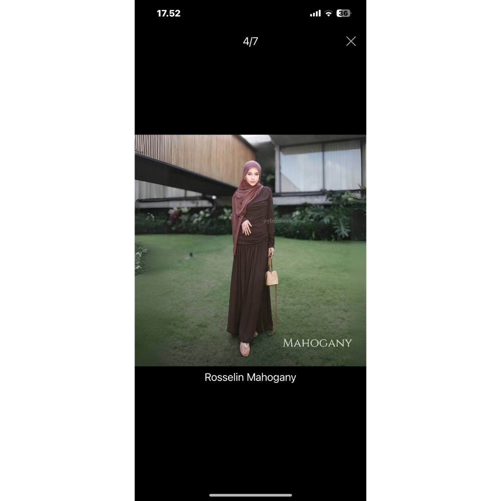 rosselin dress mahogany