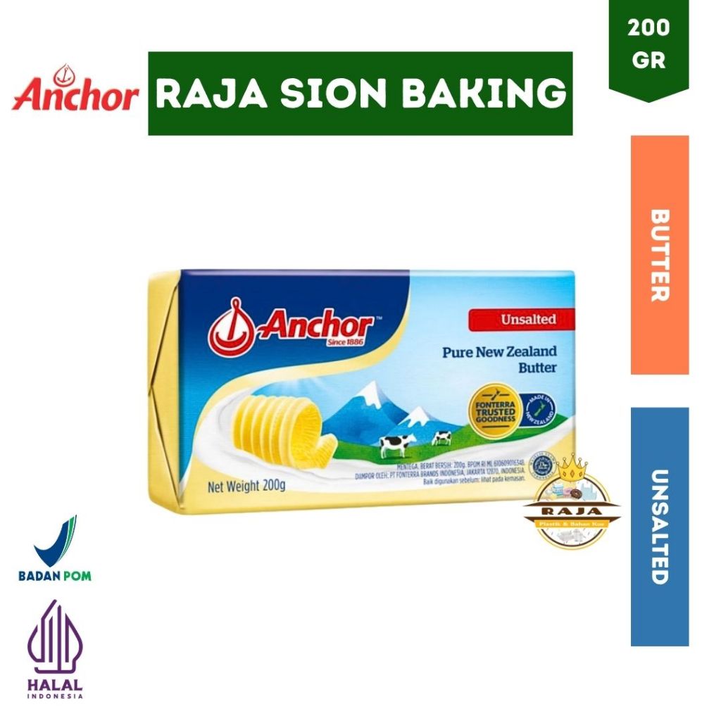ANCHOR Unsalted Butter 200gr / Mentega Tawar / Mentega MPASI BAYI