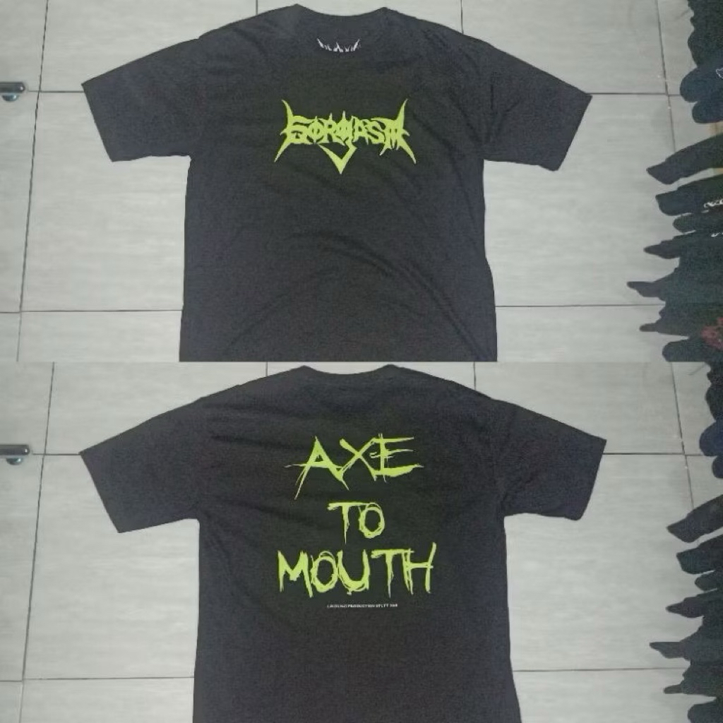 GORGASM Axe to mouth green logo - TSHIRT ORIGINAL released By Lindung prod