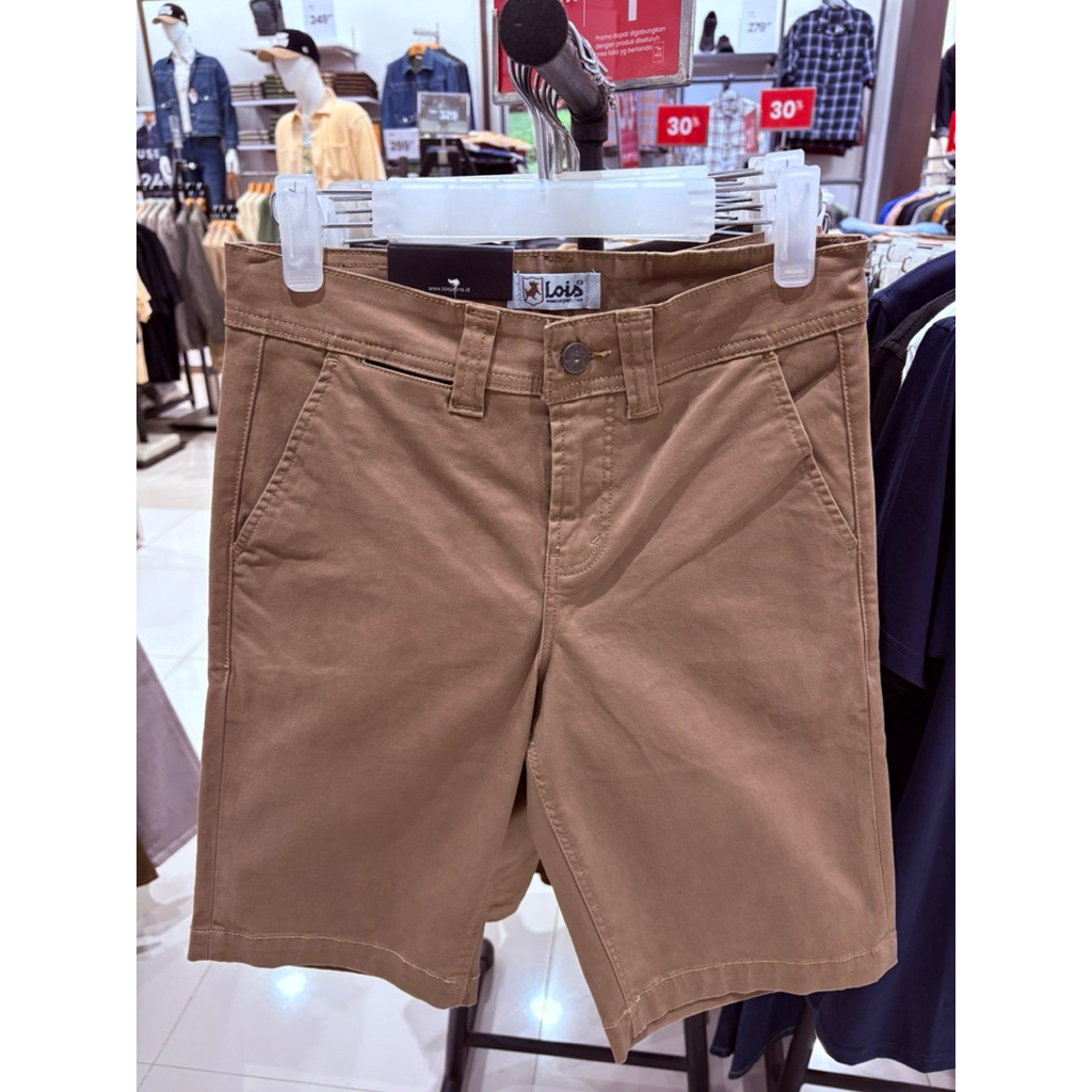 CELANA PENDEK MERK LOIS ORIGINAL SLIMFIT WARNA COKLAT