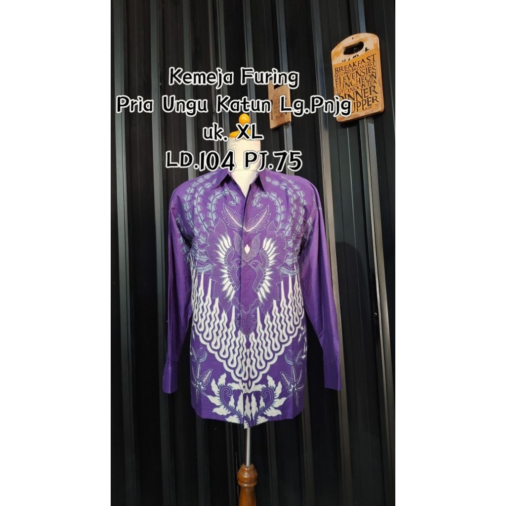 Kemeja Batik Pria Ungu
