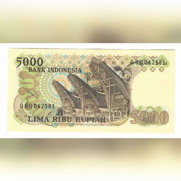 Uang Kuno Tahun 1980 5000 Rupiah Asah Intan