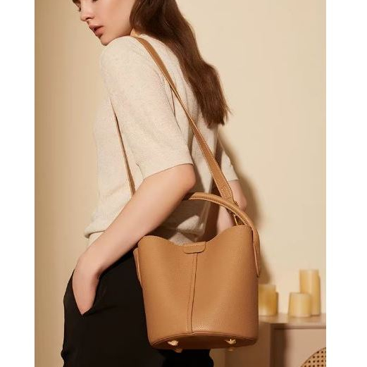 VOILA LEATHER Tas Bucket Tas Selempang Wanita Kulit Asli Genuine Leather Sling Bag Bucket Bag RUBY