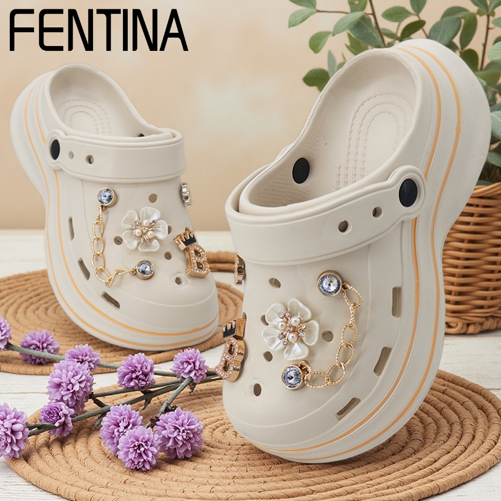 FENTIN Sandal Baim Wanita Wedges Kekinian Sandal Sepatu Wanita Korea Jelly Sandal Kodok Wanita