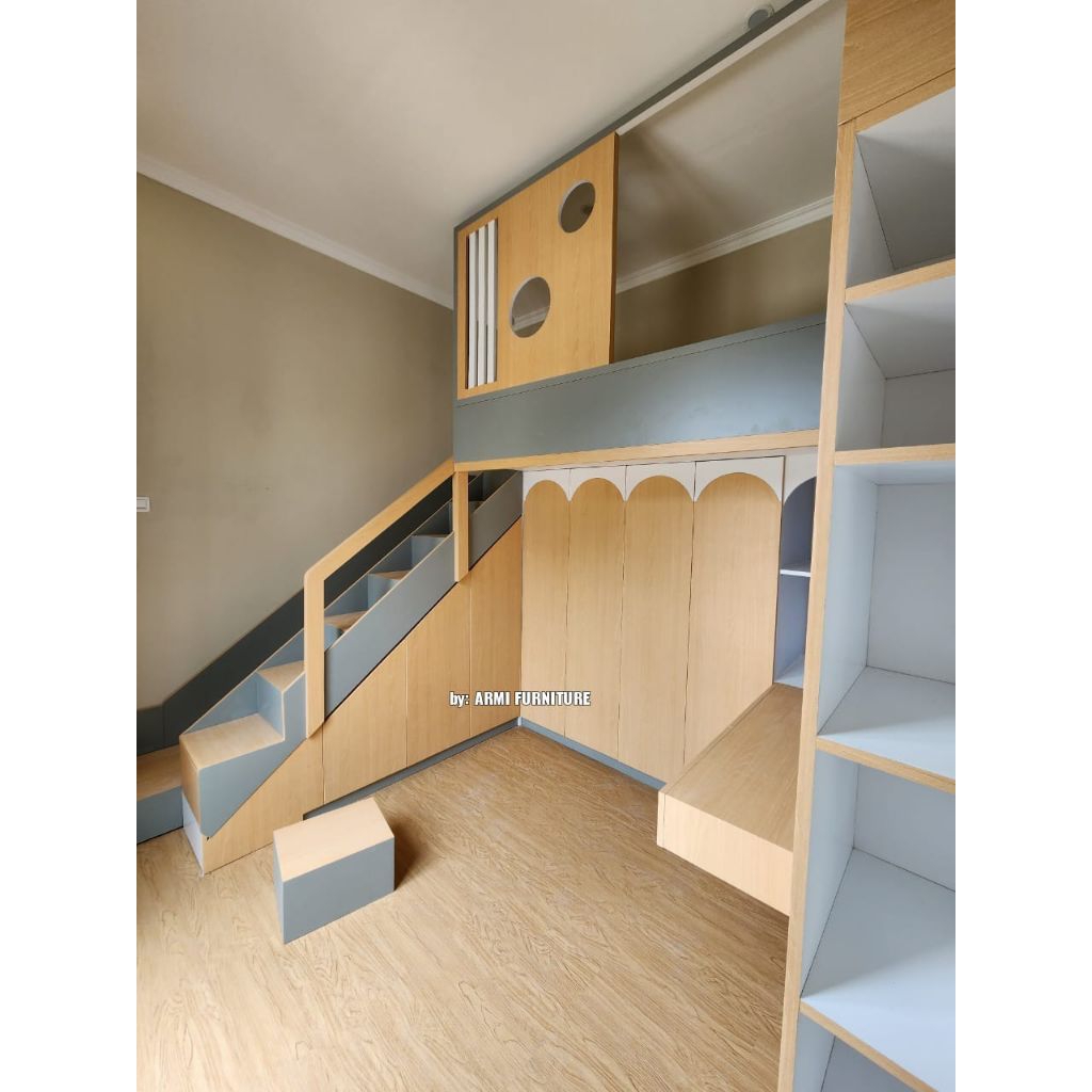 Ranjang Tingkat/Mezzanine/kamar set anak/kamar set/bedroom set/desain interior
