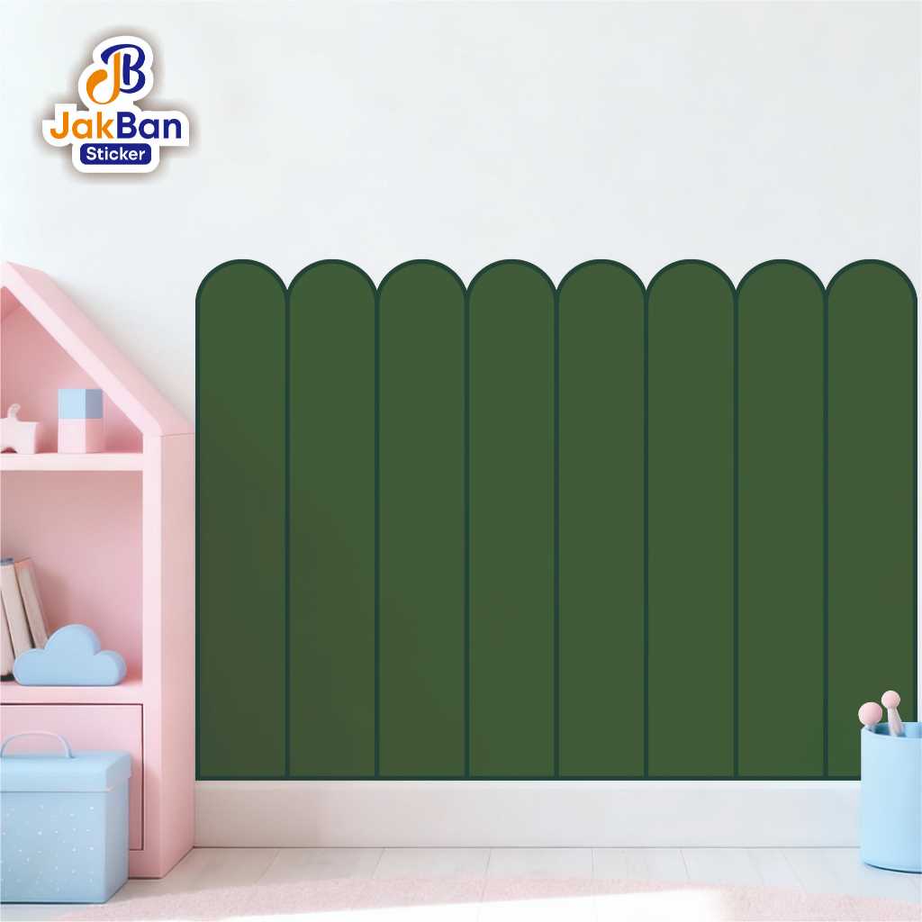 Wallsticker Wallpaper Stiker Dinding Papan Kayu pagar warna hijau | jakban stiker