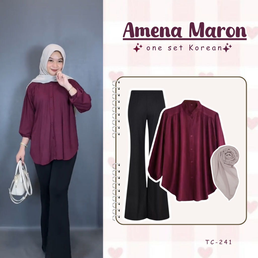 Outfit Remaja Kekinian Dan Terbaru Simpel ( Celana Cutbray + Blouse + Hijab ) SET TC-241