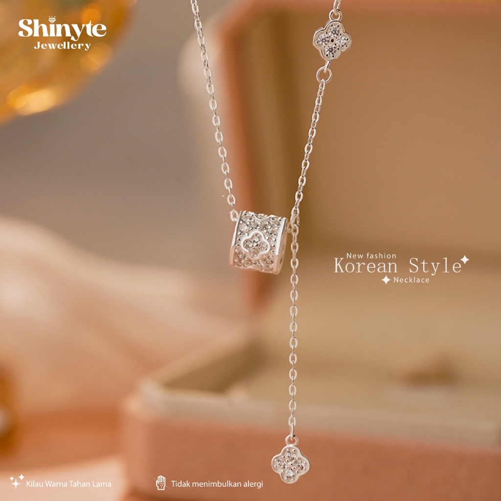 Shinyte&Kalung Liontin Zirconia Wanita |Rantai Adjustable 40+5cm|Anti Alergi|Hadiah Sahabat G01-107