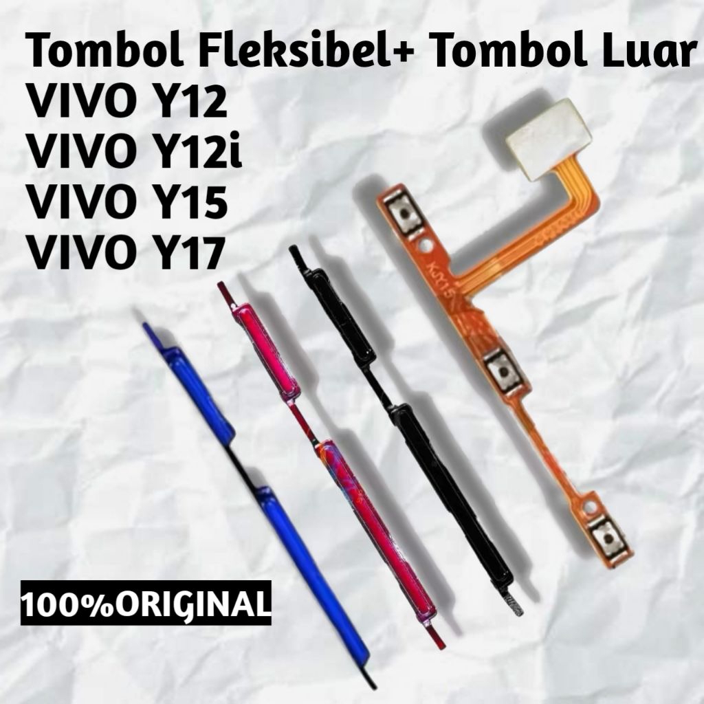 Tombol Flexible Power On Off Volume + Tombol Luar Vivo Y12 Y15 Y17 Y12i Original Sparepart HP
