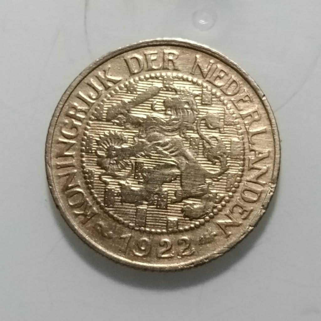 LANGKA 1922 LION KONINGKRIJK  (1CENT) Currency Gulden BELANDA KOLEKSI KUNO BANYAK DICARI KOLEKTOR
