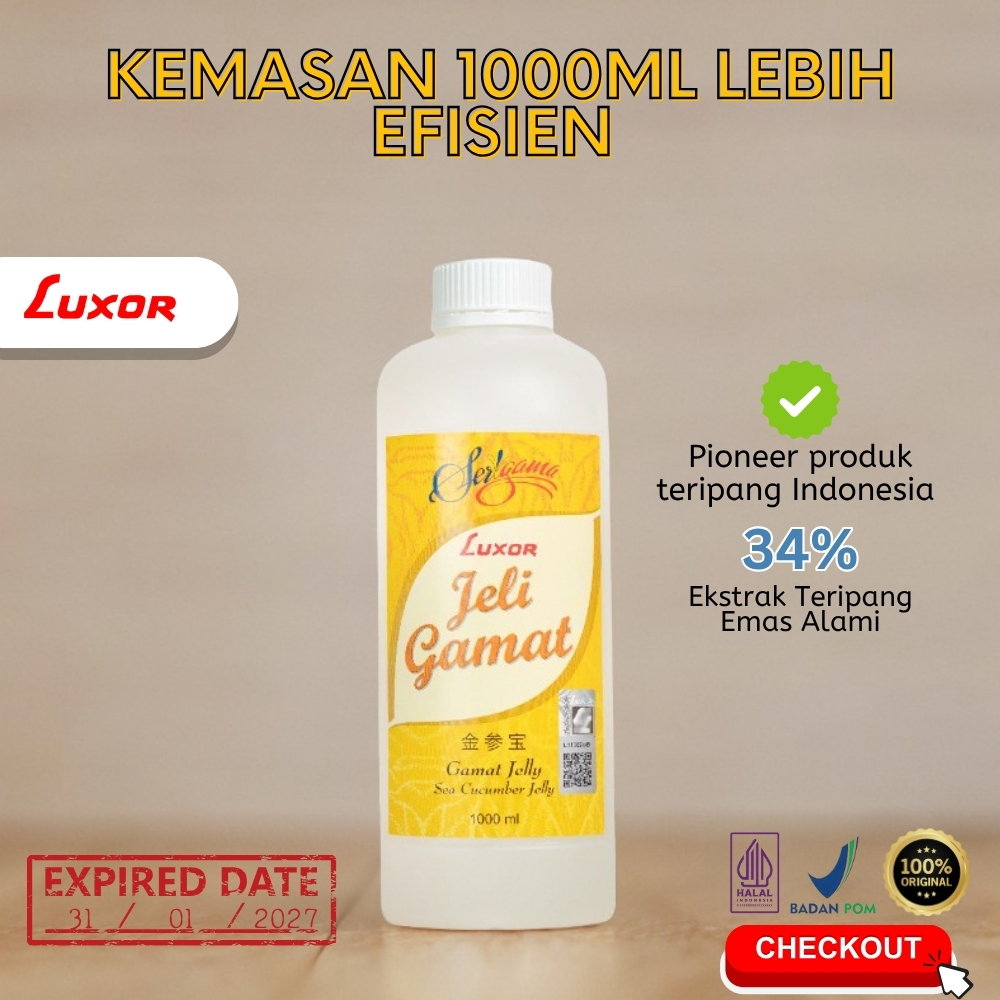Jeli Gamat Luxor 1000ml | Cocok Untuk Asam Urat, Diabetes, Maag/Gerd, Pasca Operasi | 100% ORI