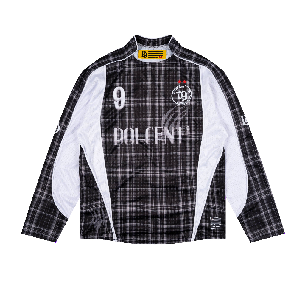 DOLCENT DISTORTED PLAID JERSEY