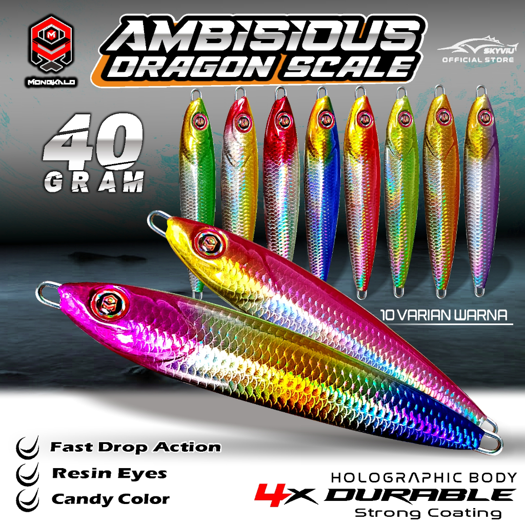 Umpan Metal Jig 40 Gram Mongkalo Ambisious Sisik Micro Jig 40g 40gr 40 g 40 gr 40grm 40 grm 40gram M