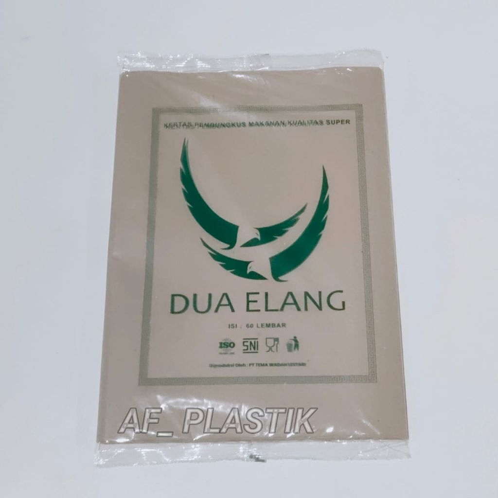 Kertas Nasi Dua Elang Isi 60 Lembar / Kertas Bungkus Nasi Makanan Coklat / Kertas Minyak