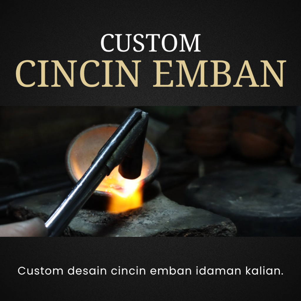 Custom Cincin Emban Cowok Perak HANDMADE