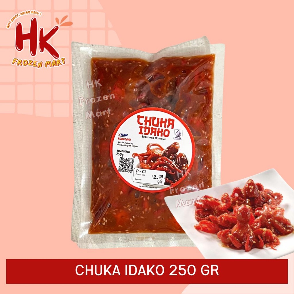 INSTAN ONLY Chuka Idako 250gr | Baby octopus gurita beku berbumbu buat sushi premium HK FROZEN ART