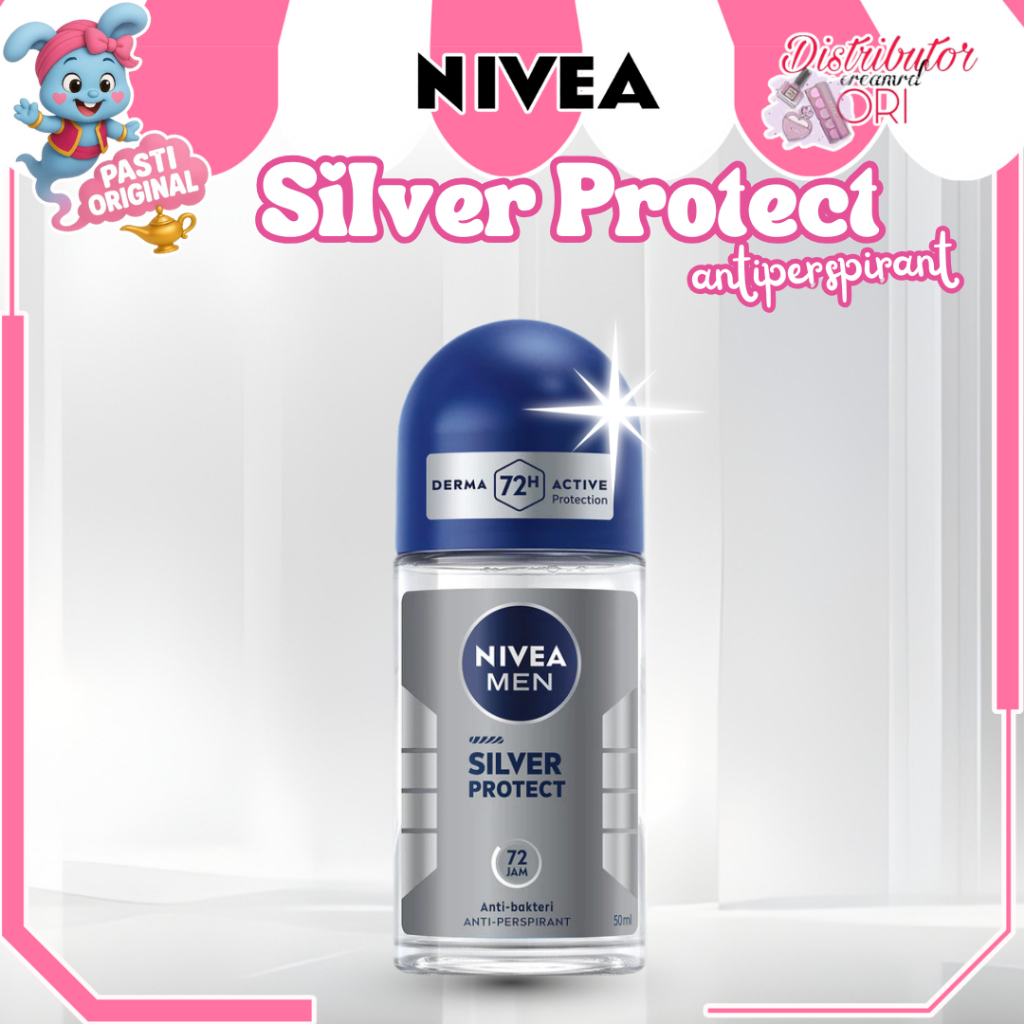 NIVEA MEN Deodorant Roll On Silver Protect 50ml - Perlindungan anti bakteri | BPOM