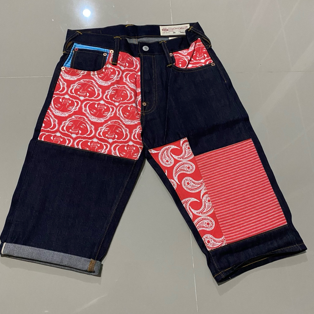 Evisu Jorts Selvedge no 2 lot 2008s Paisley Bandana Godhead Patchwork Denim Jeans