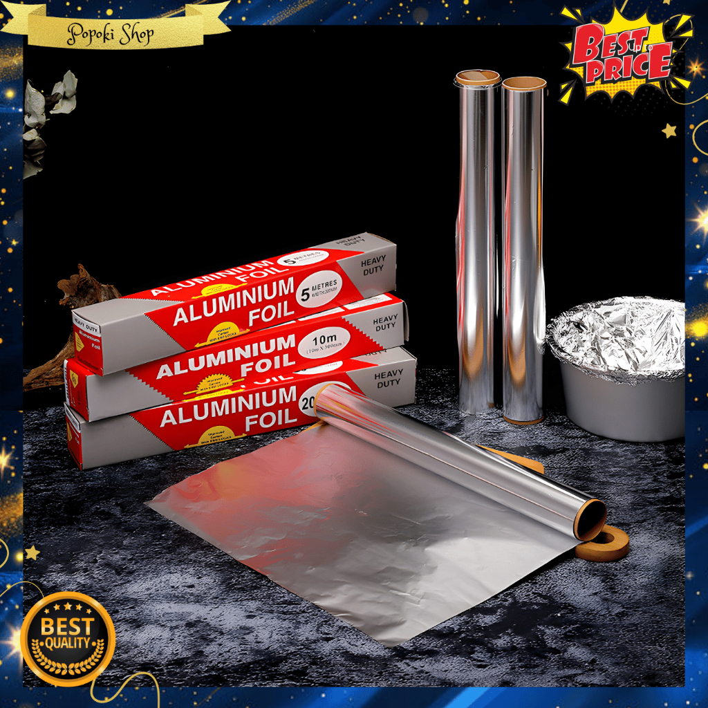 POPOKI Alumunium Foil Roll / Foil Warp Makanan /  kertas Alumunium Foil Roll | Pembungkus Aluminium 