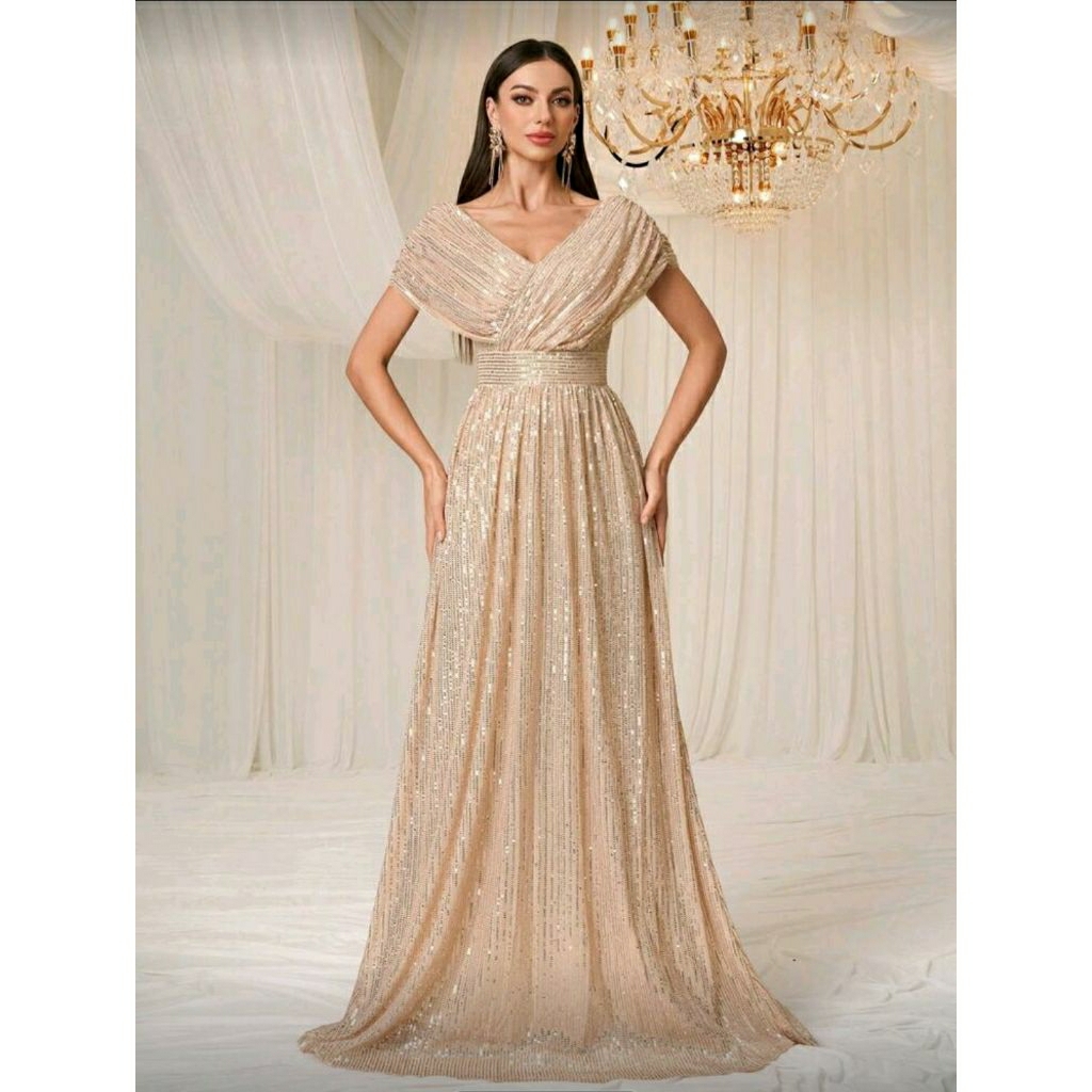 Gold Sparkling Evening Gown
